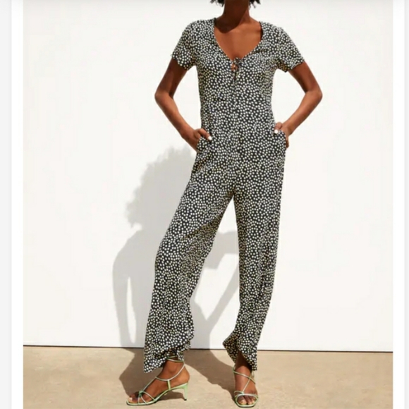 Zara Print Floral Jumpsuit - Picture 1 of 9